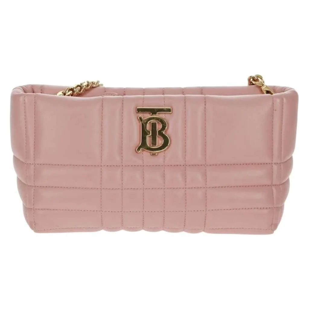 Burberry Lola Zip Shoulder Bag Pink Leather Good - Front View
