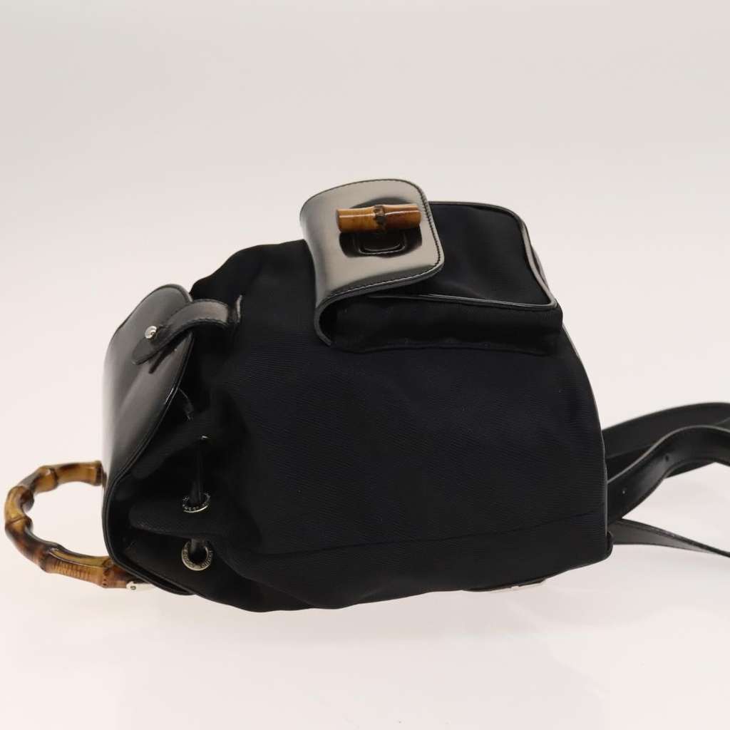 Gucci Vintage Bamboo Backpack Black Good condition - Model View