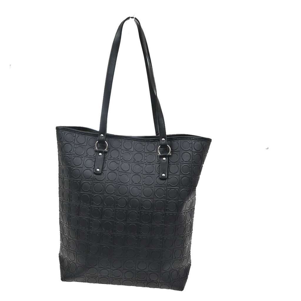 Salvatore Ferragamo Gancini Tote Black Canvas Good condition - Back View