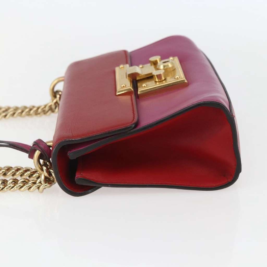 Gucci Padlock Shoulder Bag Red Leather Good condition - Inside View