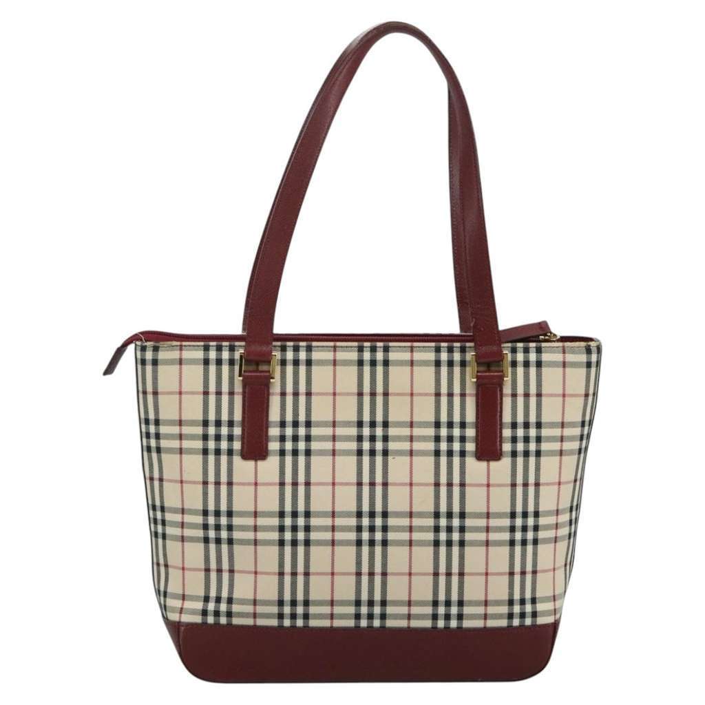 Burberry Nova Check Tote Beige Canvas Good condition - Back View