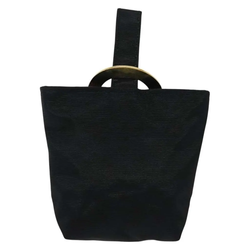 Celine Circle Logo Pouch Black Good - Back View