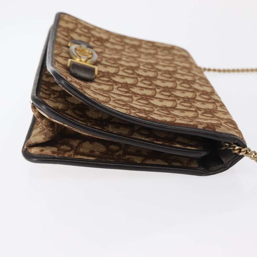 Christian Dior Vintage Trotter Shoulder Bag Beige Canvas Good condition - Inside View