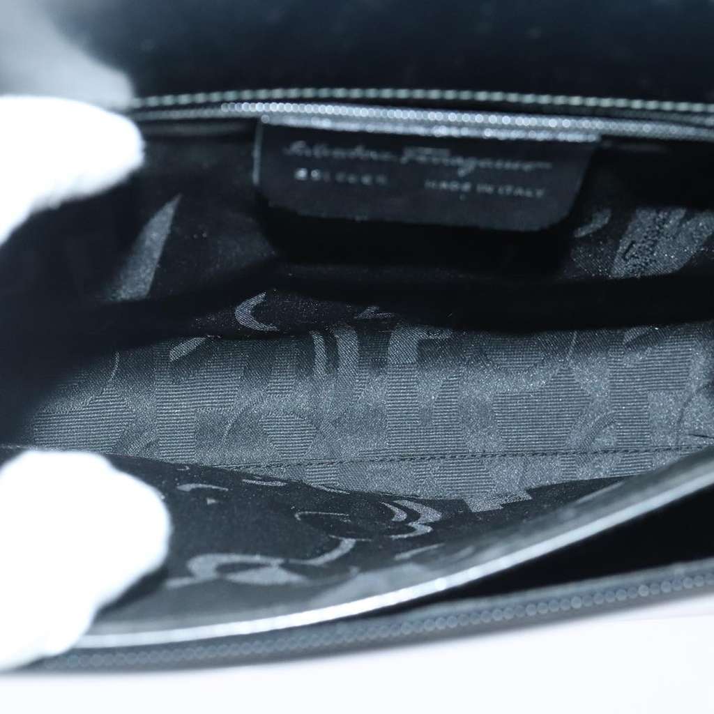 Salvatore Ferragamo Vintage Handbag Black Leather Good condition - Box View