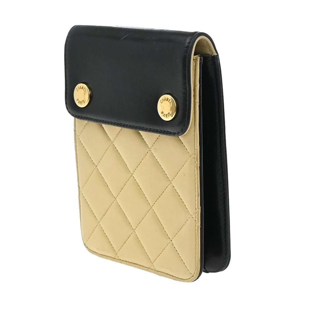 Chanel Vintage Clutch Beige Leather Good condition - Inside View