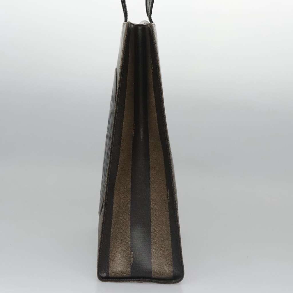 Fendi Vintage Logo Stamp Tote Brown Canvas Good condition - Inside View