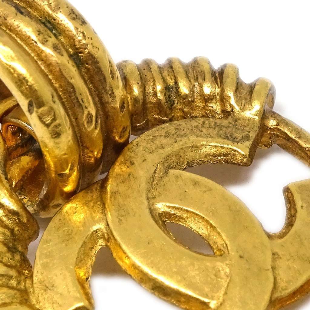 Chanel Vintage CC Earrings Gold Good condition - Inside View