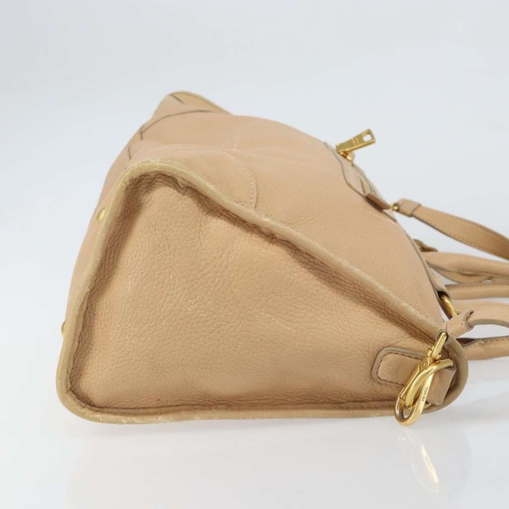 Prada Front Zip Convertible Satchel Beige Leather Fair condition - Inside View