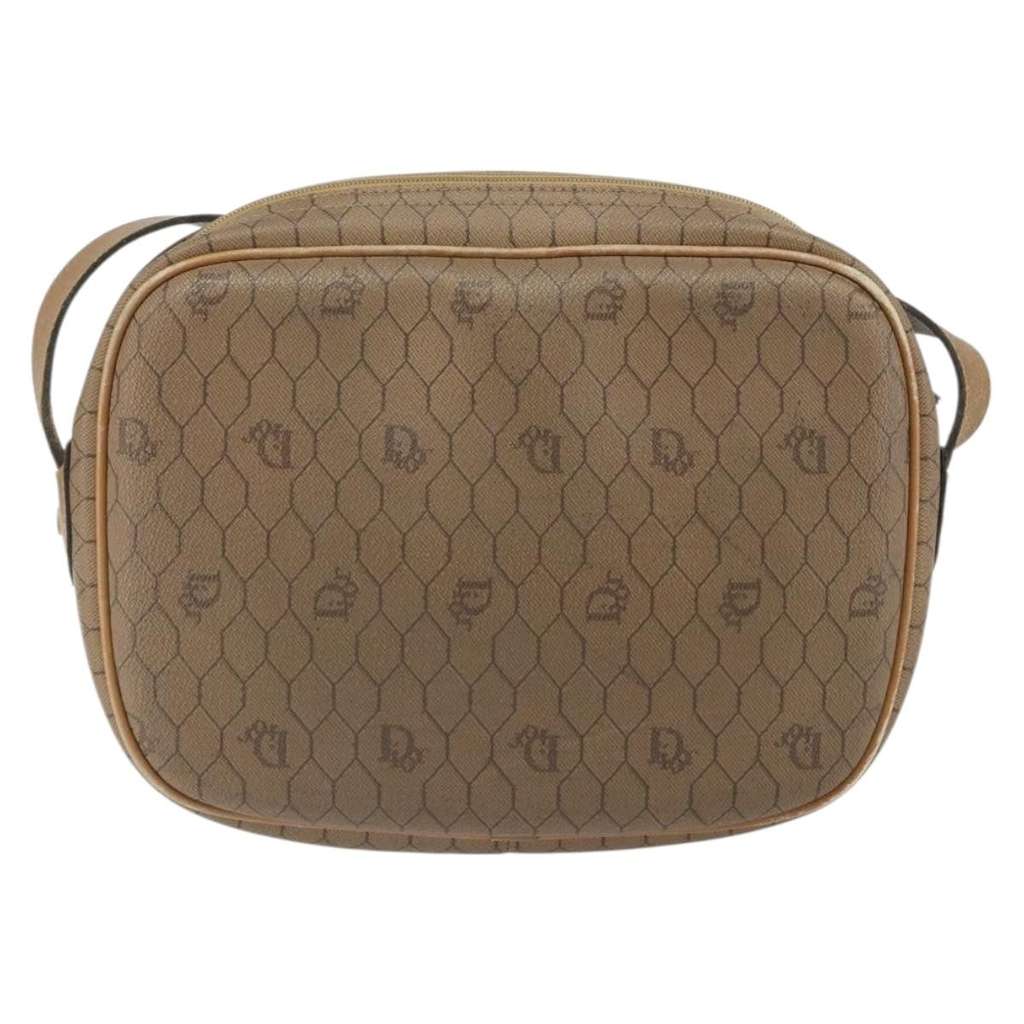 Christian Dior Vintage Honeycomb Shoulder Bag Beige Canvas Good condition - Back View