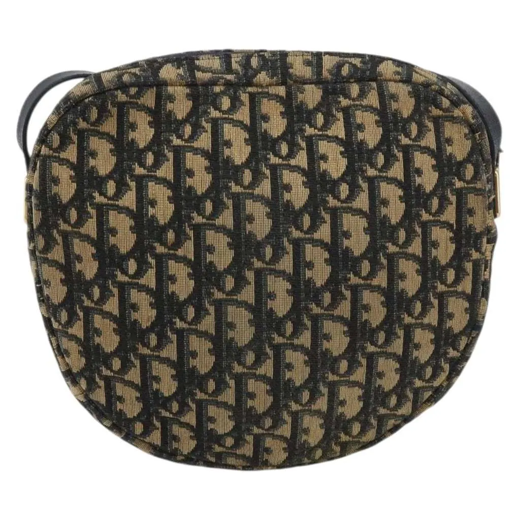 Dior Vintage Trotter Shoulder Bag Navy Canvas Good - Back View