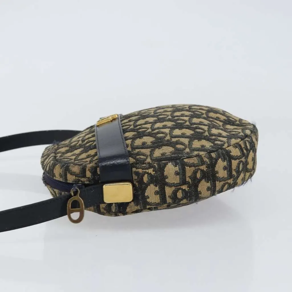 Dior Vintage Trotter Shoulder Bag Navy Canvas Good - Model View