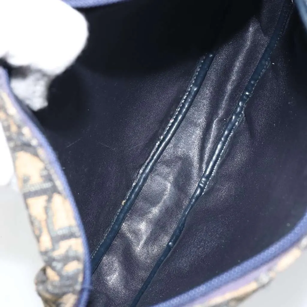 Dior Vintage Trotter Shoulder Bag Navy Canvas Good - Box View