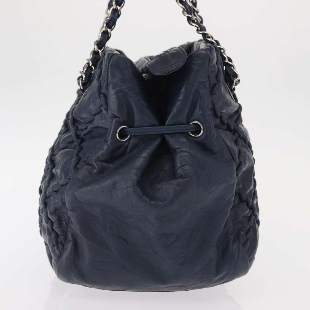 Chanel Ultra Stitch Chain Tote Navy Leather Good condition - Inside View