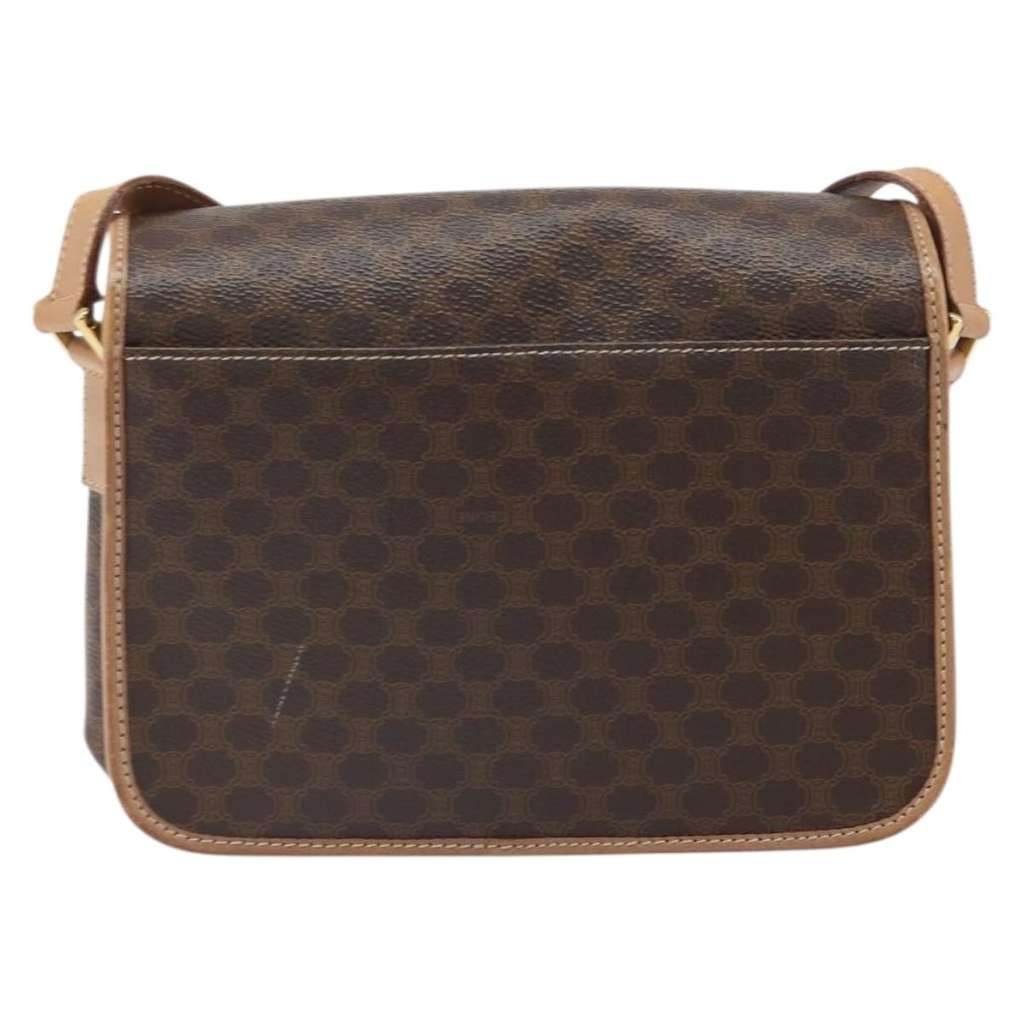 Celine Vintage Macadam Circle Logo Shoulder Bag Brown Good condition - Back View