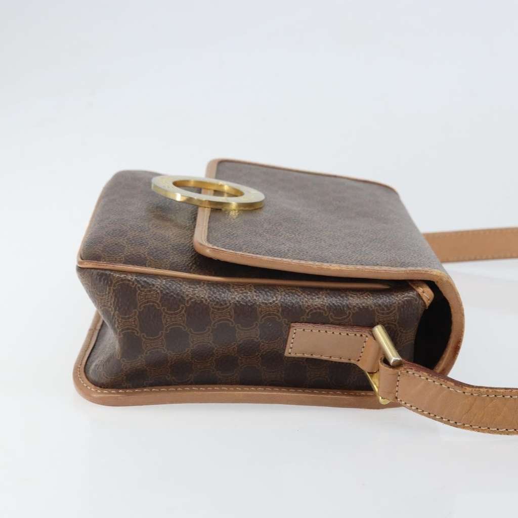 Celine Vintage Macadam Circle Logo Shoulder Bag Brown Good condition - Inside View