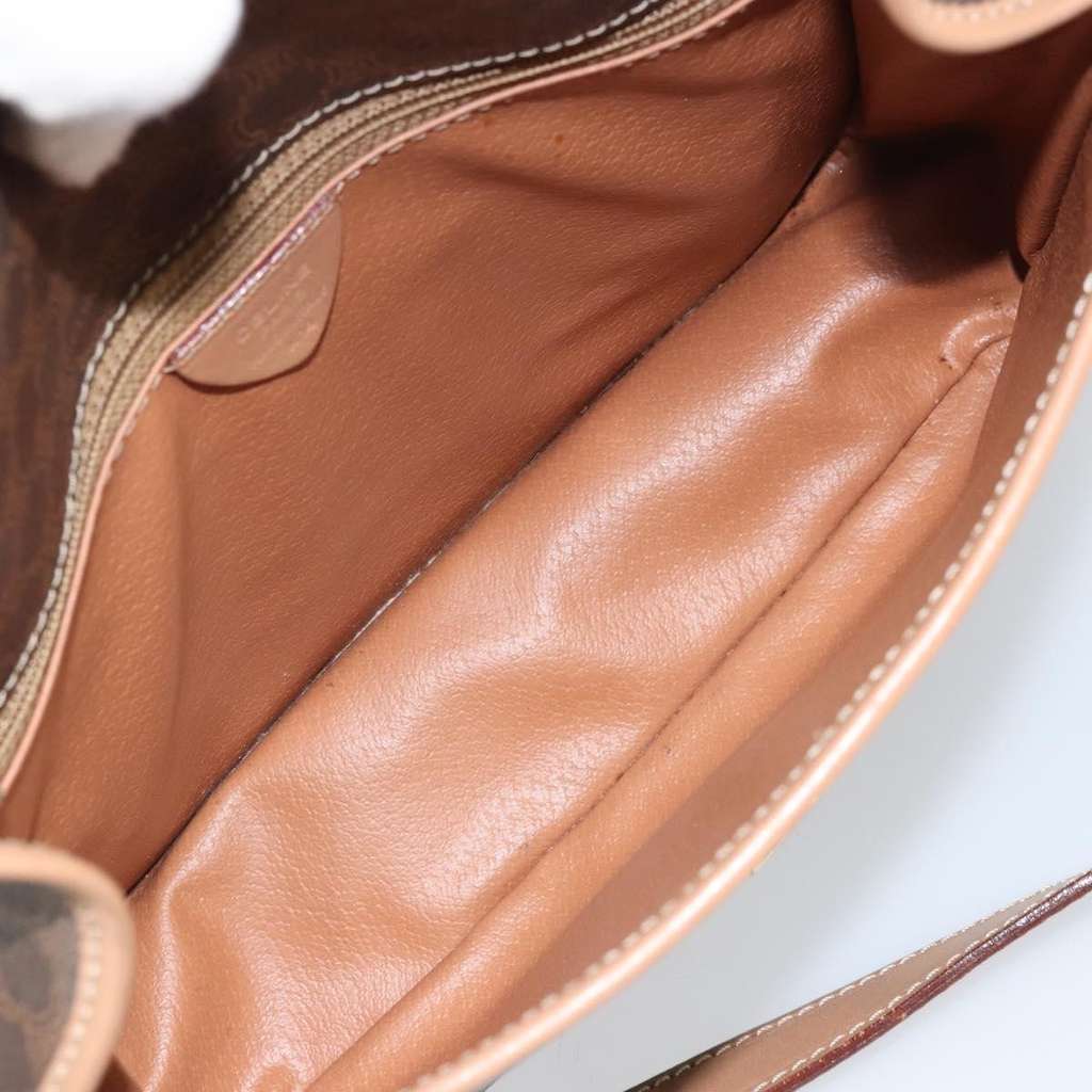 Celine Vintage Macadam Circle Logo Shoulder Bag Brown Good condition - Box View