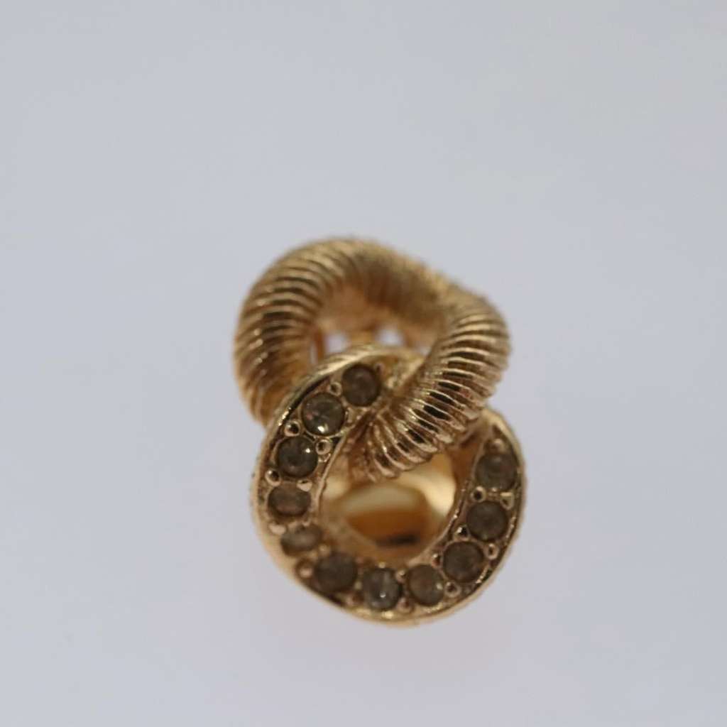 Christian Dior Vintage Chain Link Clip-On Earrings Gold Metal Good condition - Back View