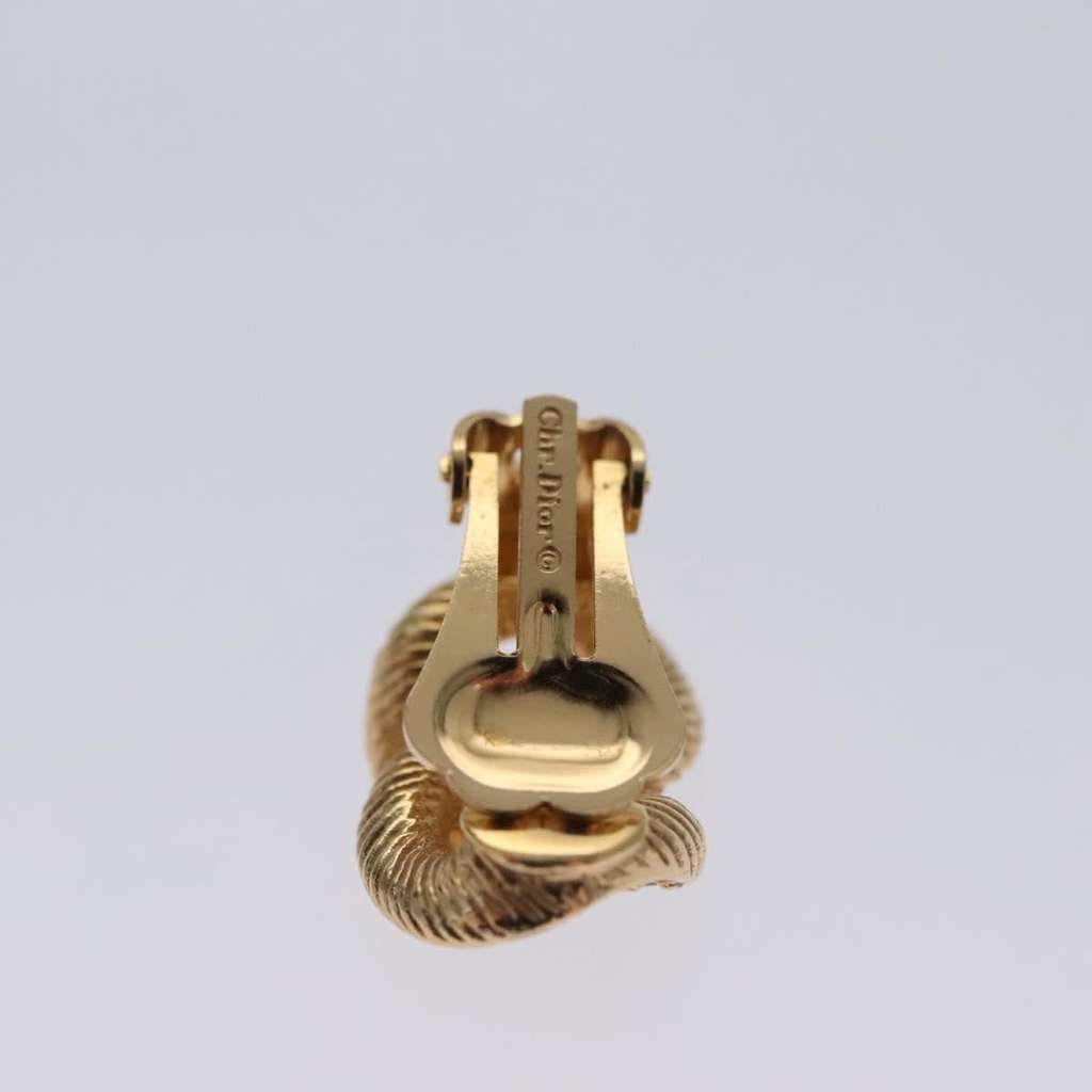 Christian Dior Vintage Chain Link Clip-On Earrings Gold Metal Good condition - Inside View