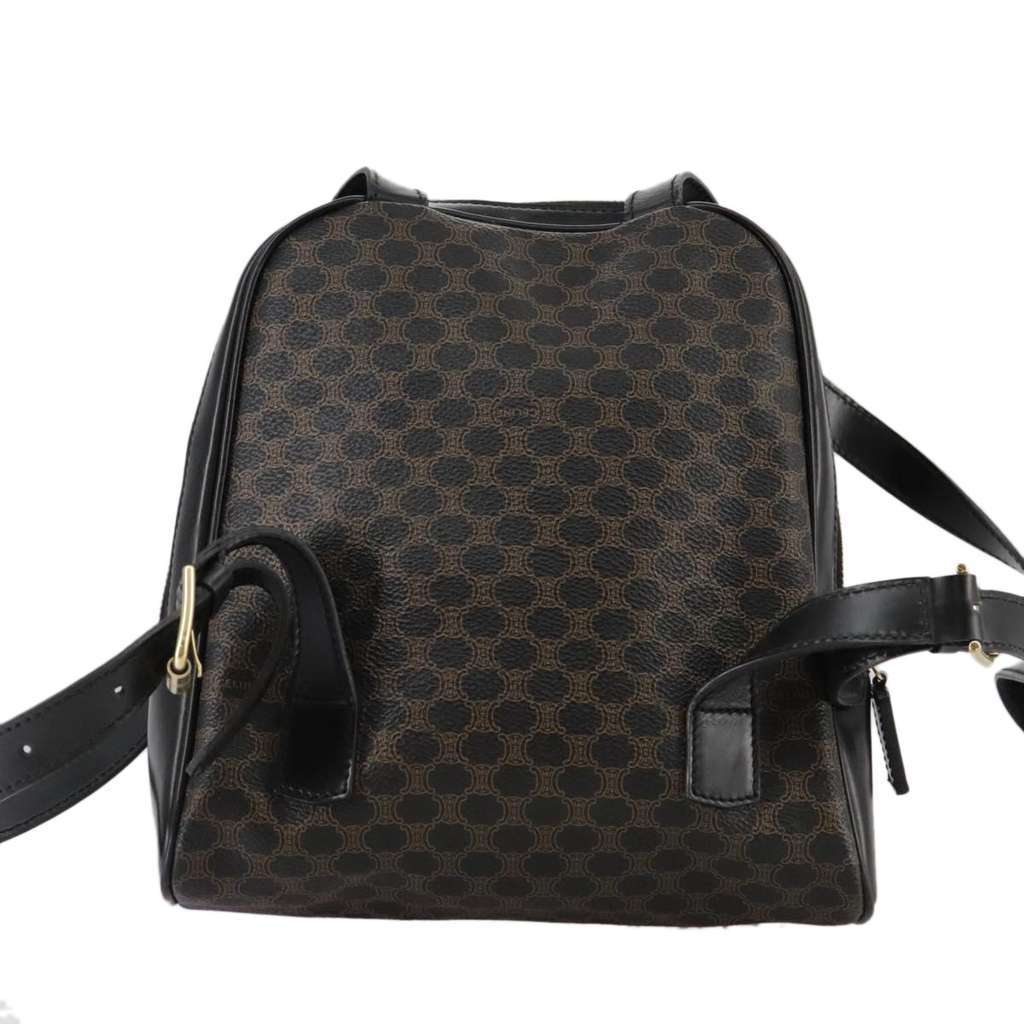 Celine Vintage Macadam Backpack Black Canvas Good condition - Back View