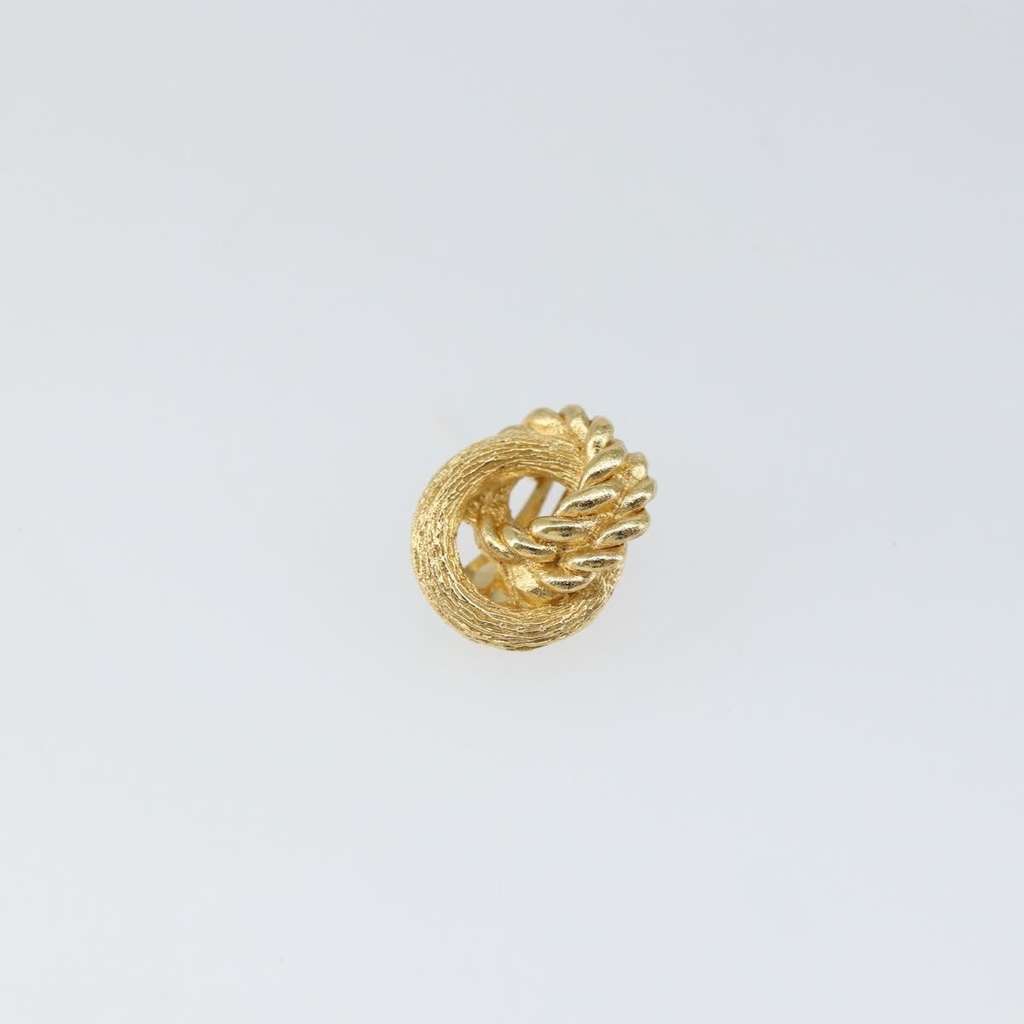 Christian Dior Vintage Round Clip-On Earrings Gold Metal Good condition - Inside View