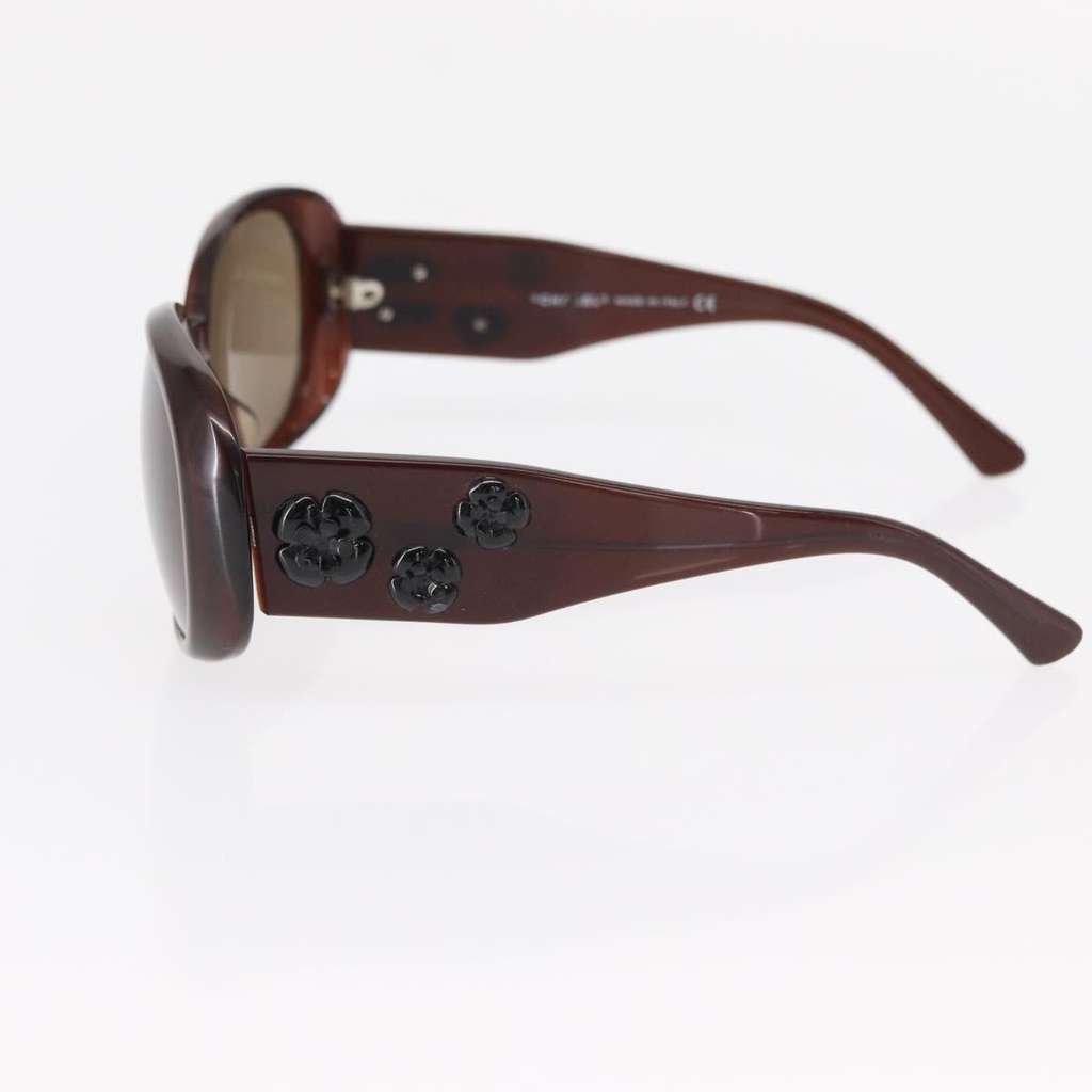 Chanel Camélia sunglasses Brown Plastic Good condition - Model View