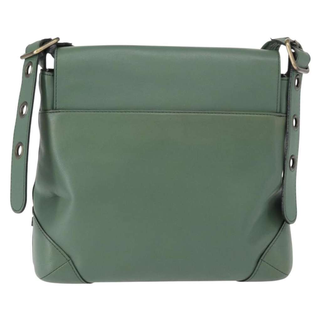 Chloe Vintage Flap shoulder bag Green Leather Good condition - Back View