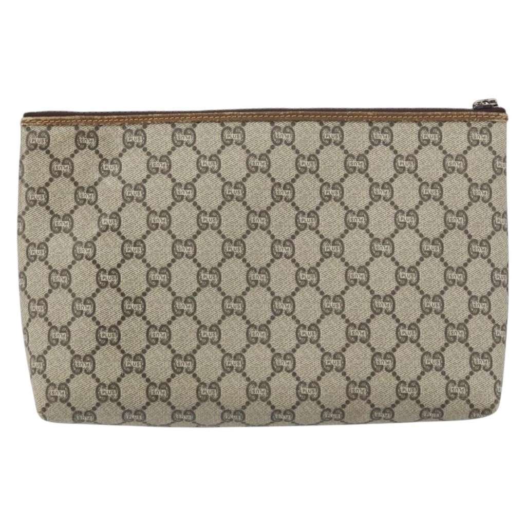 Gucci Zip Pouch Beige Canvas Good condition - Back View