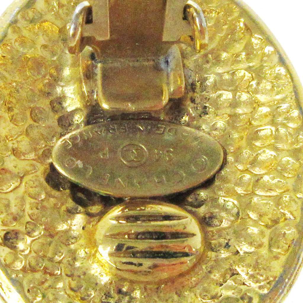 Chanel Vintage CC Button ovales Clip-On Earrings Gold Good condition - Inside View