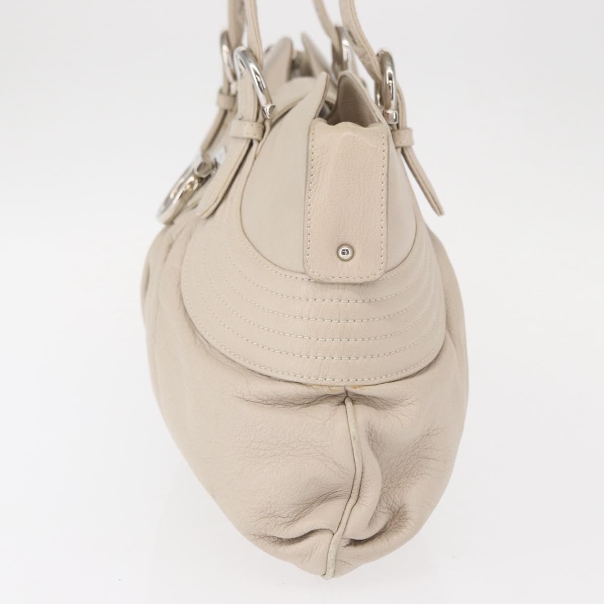 Salvatore Ferragamo Gancini Shoulder Bag White Leather Good condition - Inside View