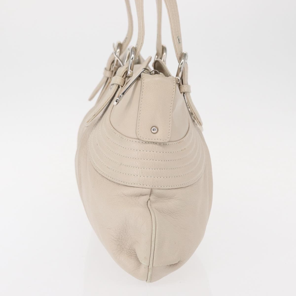 Salvatore Ferragamo Gancini Shoulder Bag White Leather Good condition - Model View