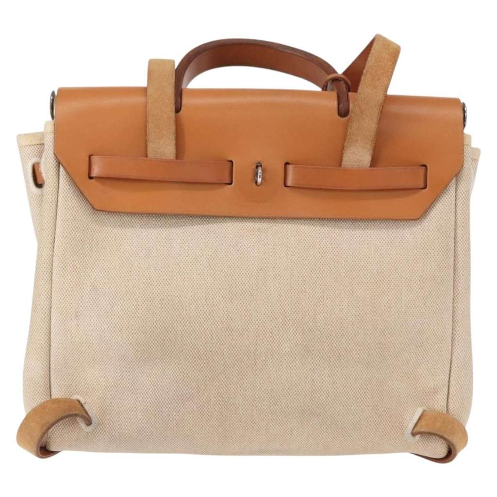 Hermès Herbag A Dos Backpack Beige Canvas Good condition - Back View