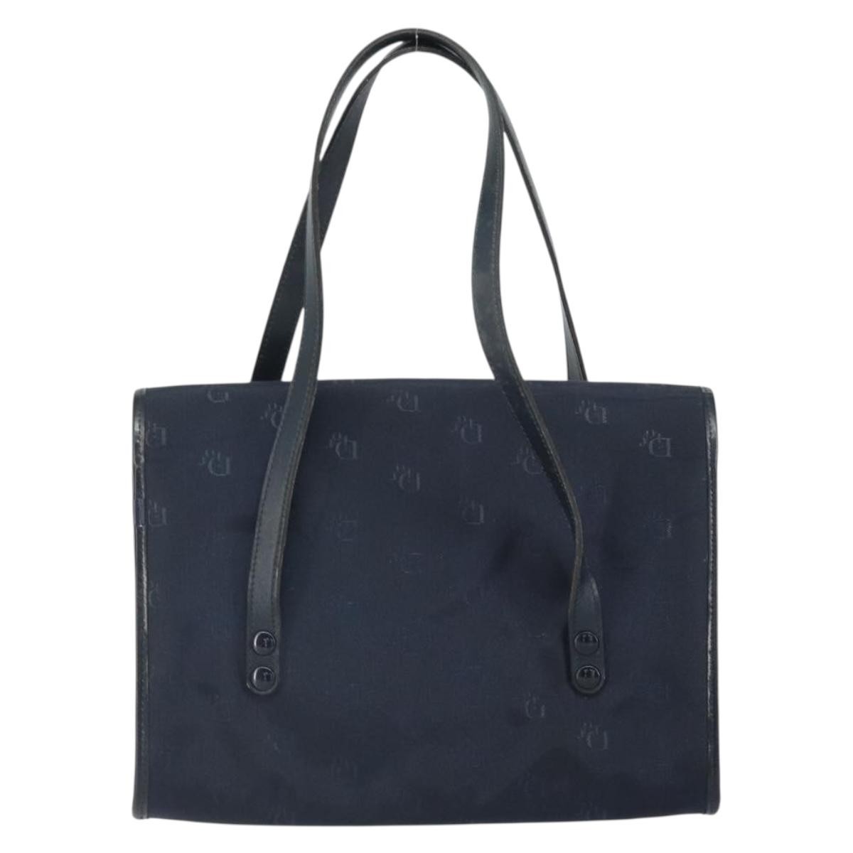 Christian Dior Vintage Honeycomb Handbag Navy Canvas Fair condition - Back View