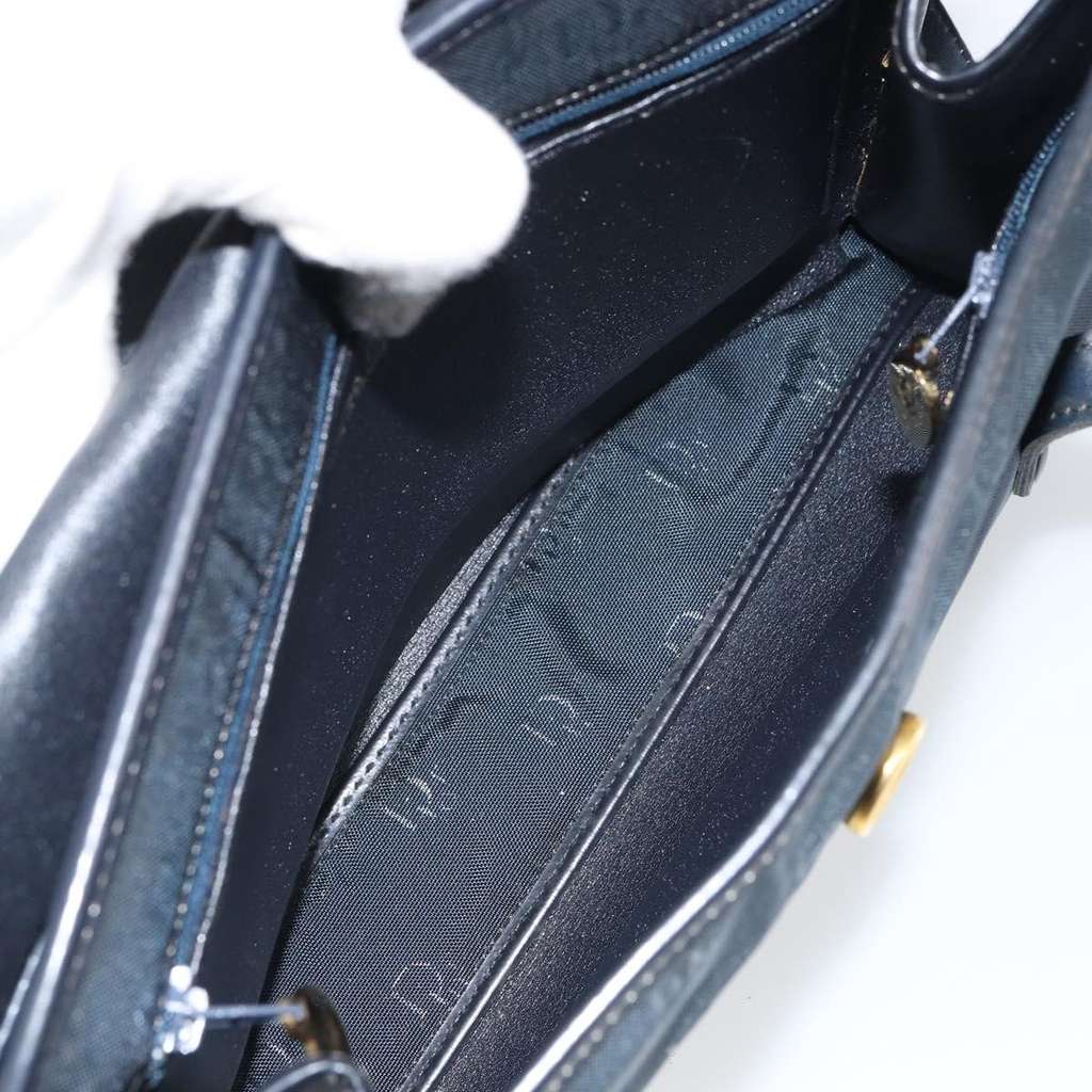 Christian Dior Vintage Honeycomb Handbag Navy Canvas Fair condition - Box View