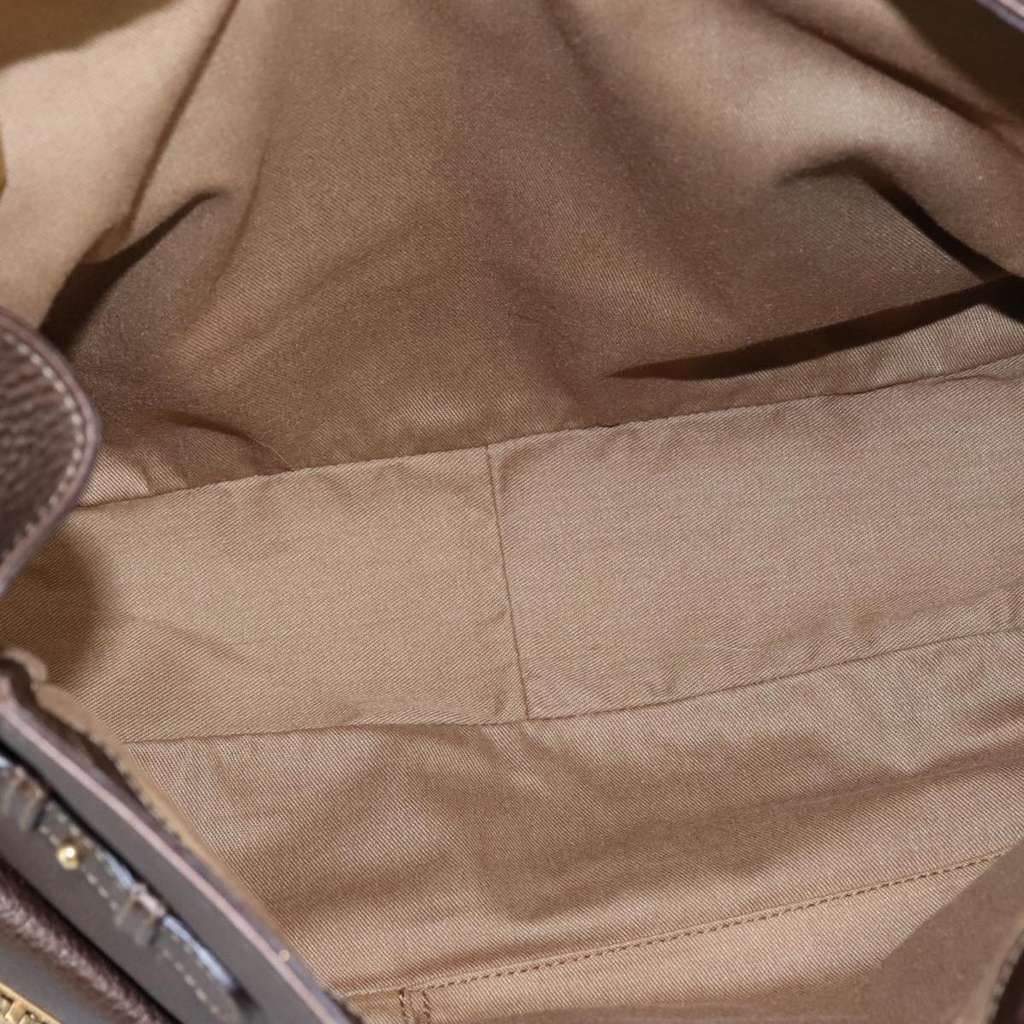 Salvatore Ferragamo Gancini Shoulder Bag Brown Leather Good condition - Box View