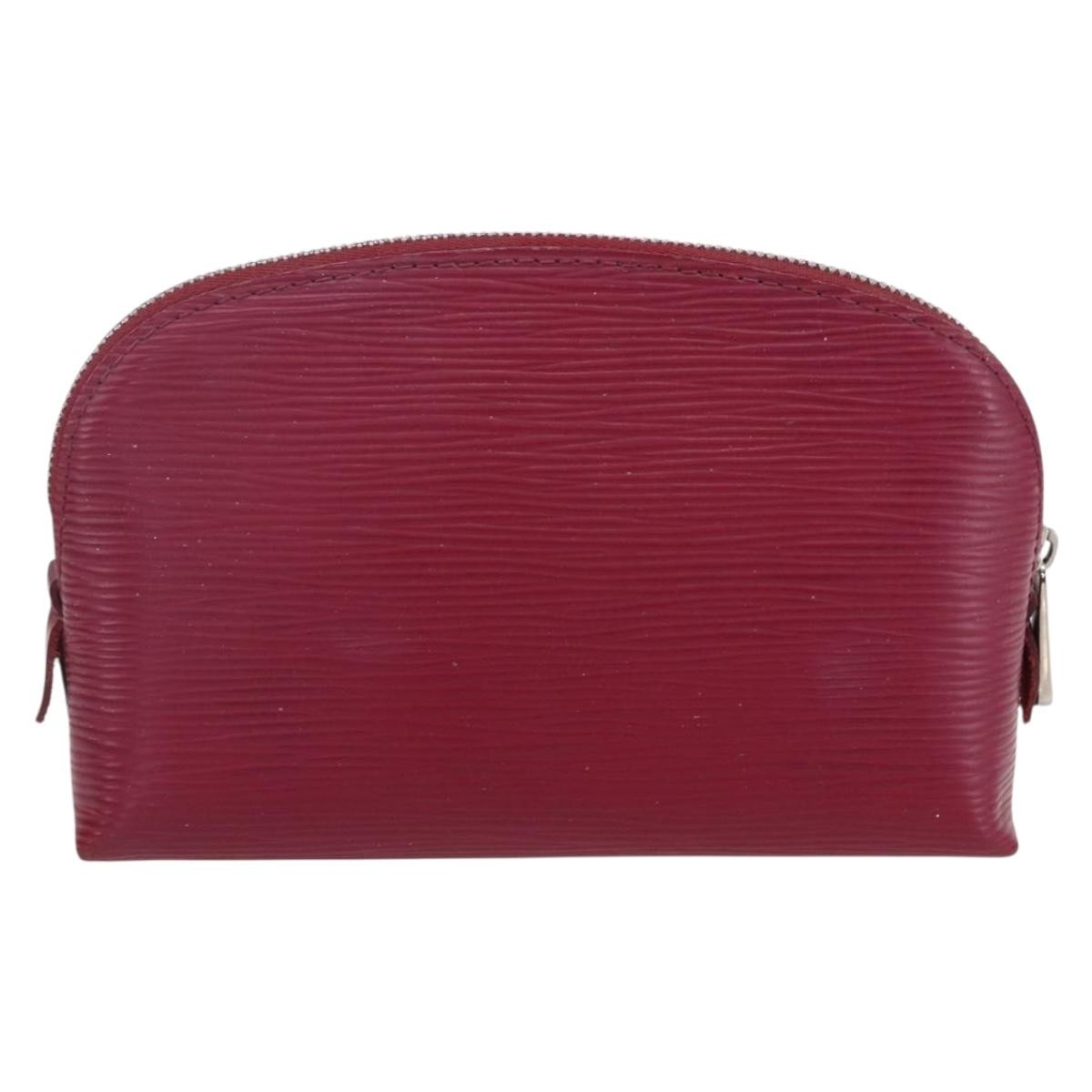 Louis Vuitton Cosmetic Pouch Burgundy Leather Fair condition - Back View