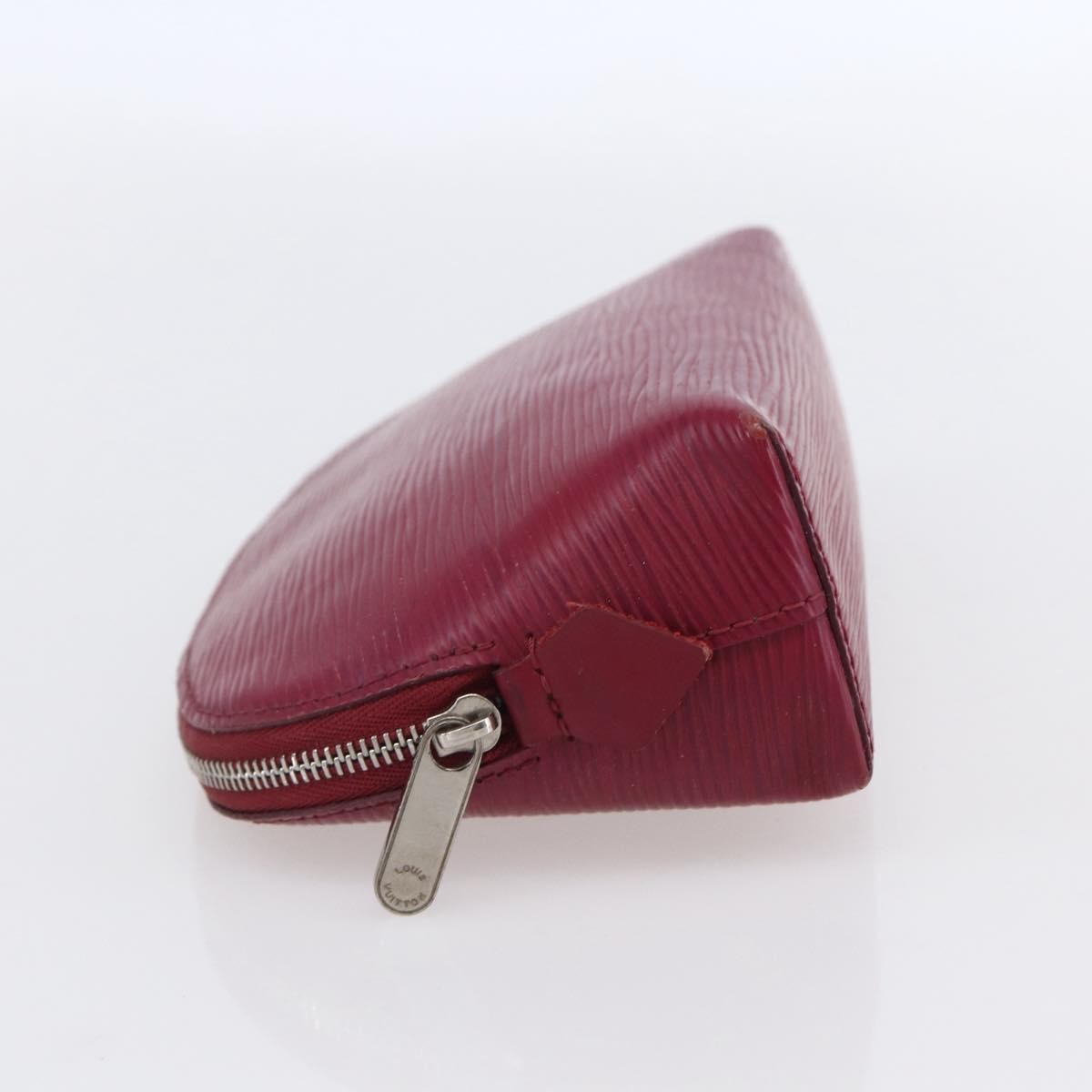 Louis Vuitton Cosmetic Pouch Burgundy Leather Fair condition - Inside View