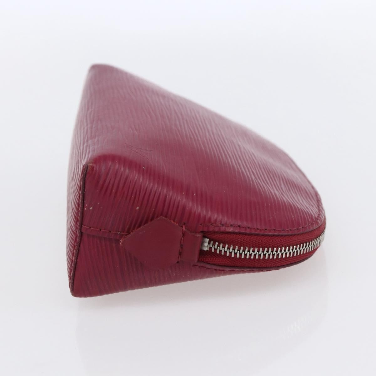 Louis Vuitton Cosmetic Pouch Burgundy Leather Fair condition - Model View