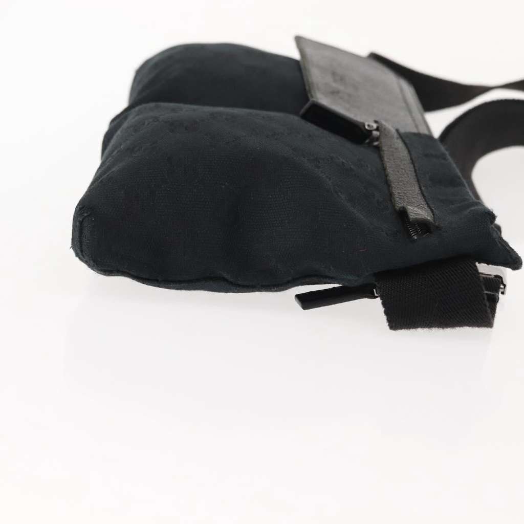 Gucci Vintage Double Belt Bag Black Canvas Good condition - Inside View