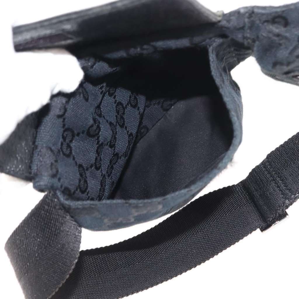 Gucci Vintage Double Belt Bag Black Canvas Good condition - Box View