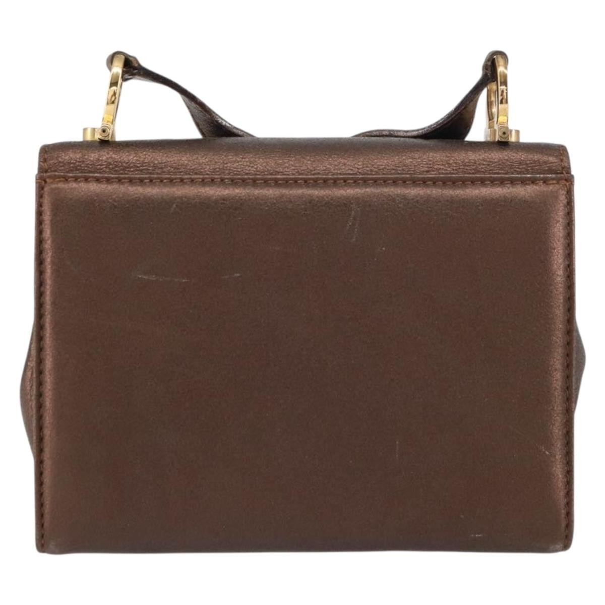 Salvatore Ferragamo Gancini Shoulder Bag Gold Leather Good condition - Back View