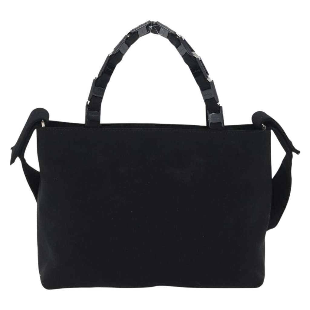 Salvatore Ferragamo Vintage Handbag Black Canvas Good condition - Back View