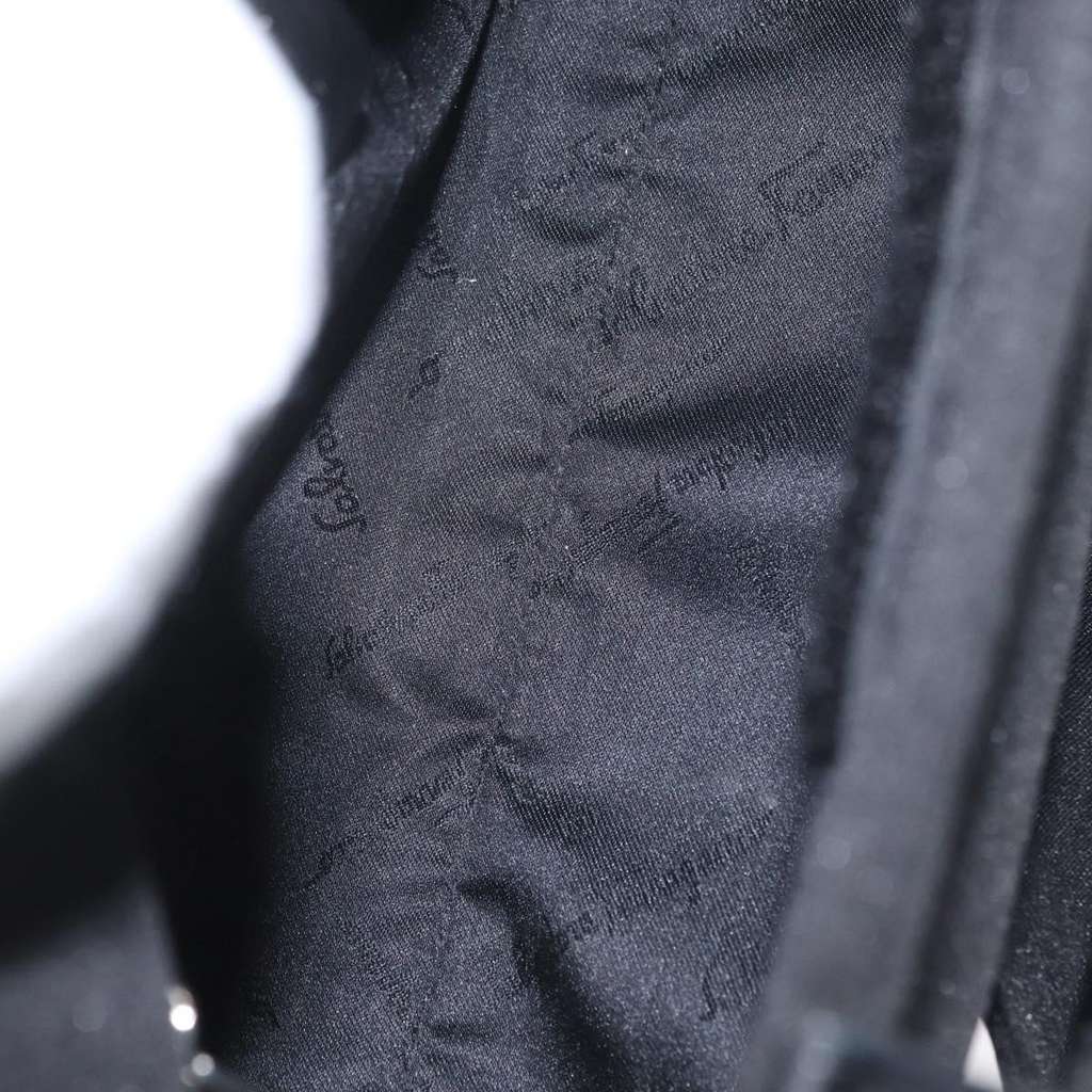 Salvatore Ferragamo Vintage Handbag Black Canvas Good condition - Box View