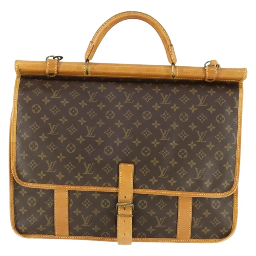 Louis Vuitton Sac Chasse Hunting Bag Brown Canvas Good - Back View