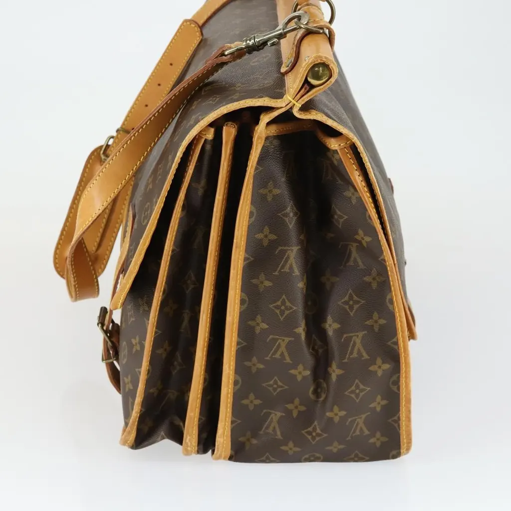 Louis Vuitton Sac Chasse Hunting Bag Brown Canvas Good - Inside View