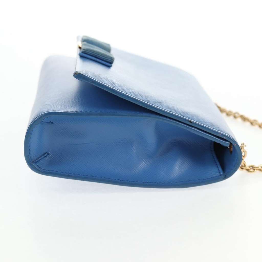 Salvatore Ferragamo Ginny Crossbody Bag Blue Leather Good condition - Model View