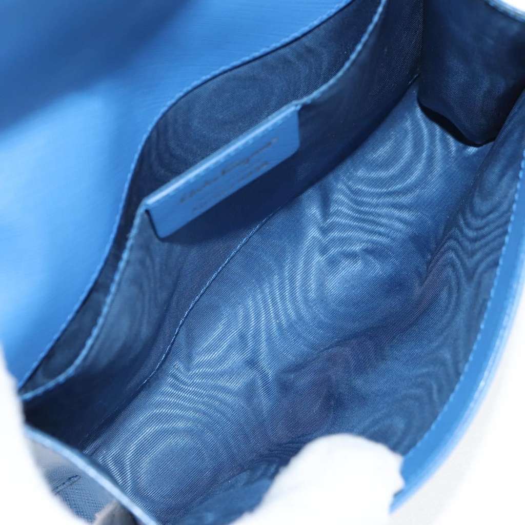 Salvatore Ferragamo Ginny Crossbody Bag Blue Leather Good condition - Box View