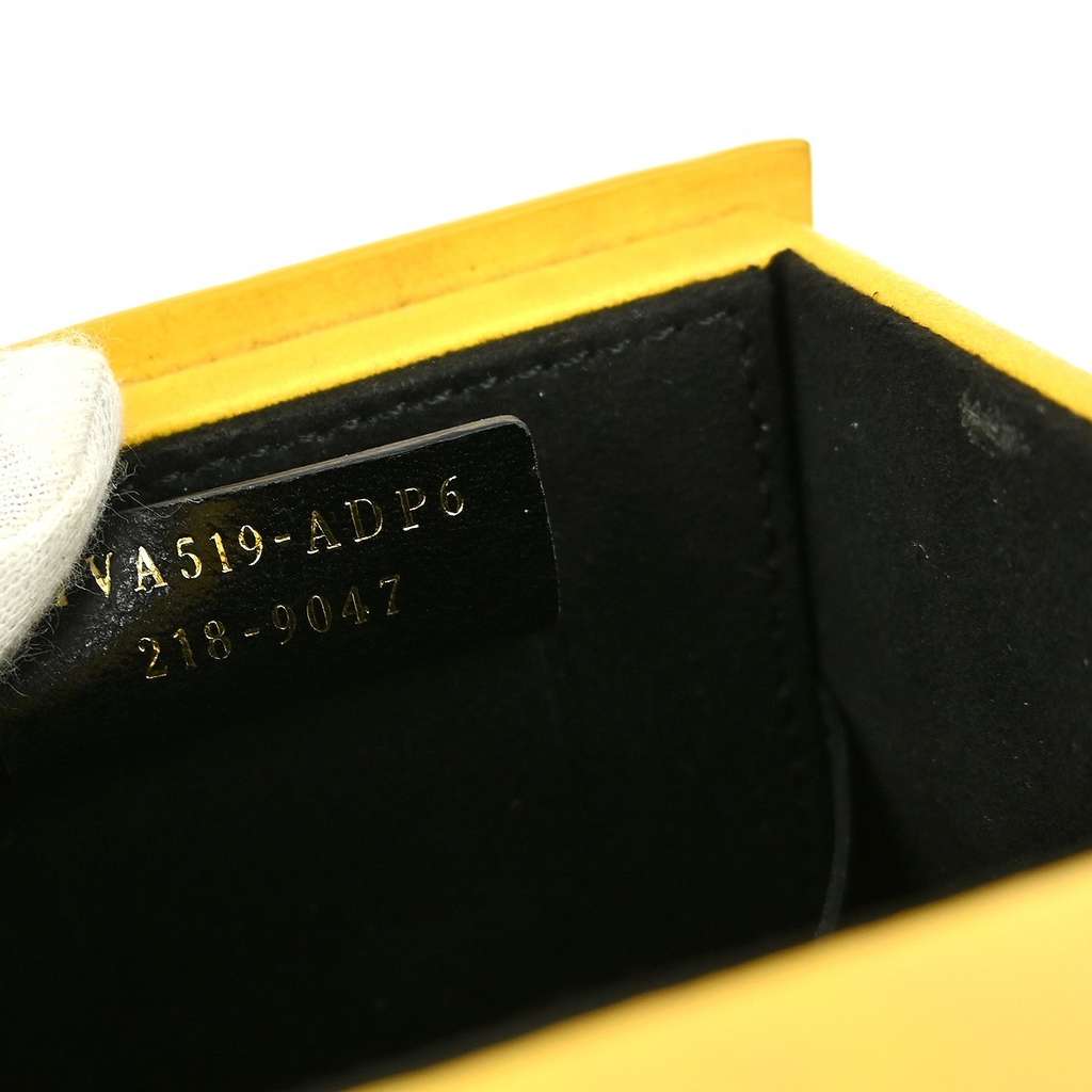 Fendi Logo Vertical Box Crossbody Bag Yellow Leather Good condition - Box View