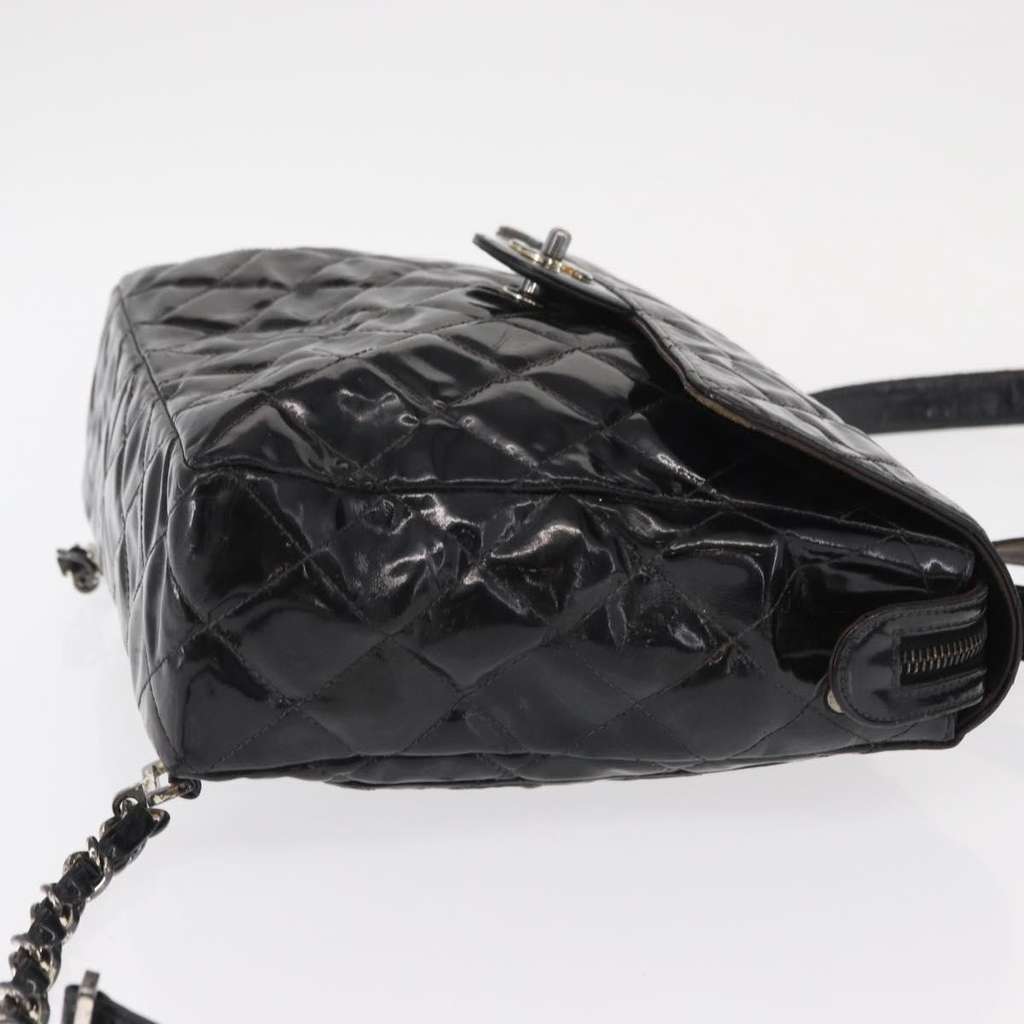 Chanel Vintage Square Flap Backpack Black Fair condition - Inside View