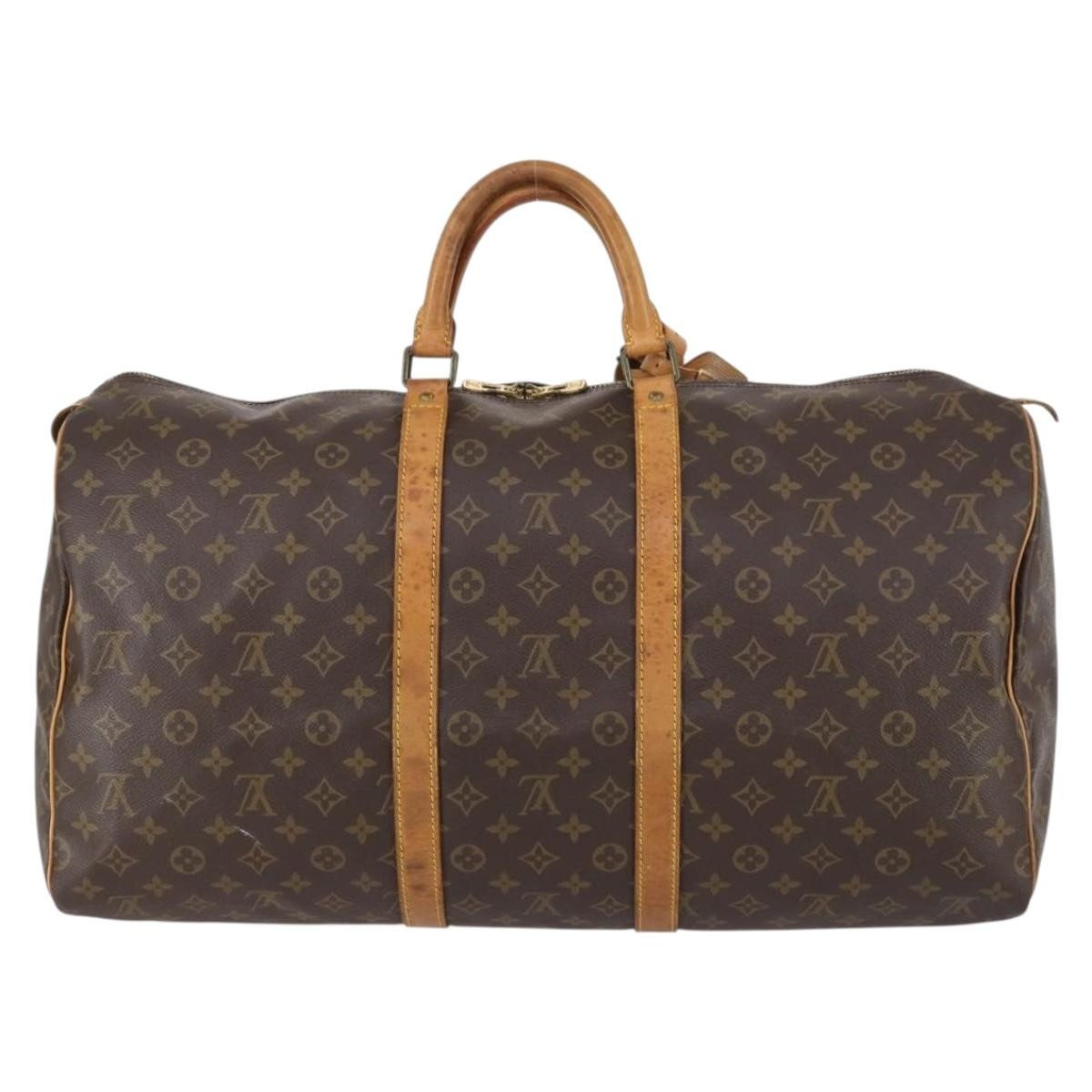 Louis Vuitton Keepall Bag Brown Canvas Fair condition - Back View