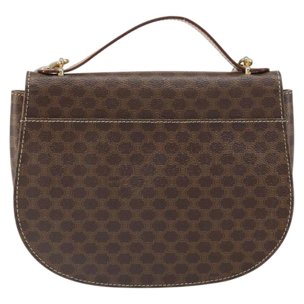 Celine Vintage Macadam Shoulder Bag Brown Canvas Good condition - Back View